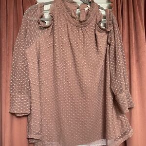 Maurice’s Women's Blush Pink cold shoulder blouse